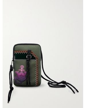 Moncler Genius 1 Moncler Jw Anderson Logo-Appliquéd Canvas Phone Pouch With Lanyard - Black