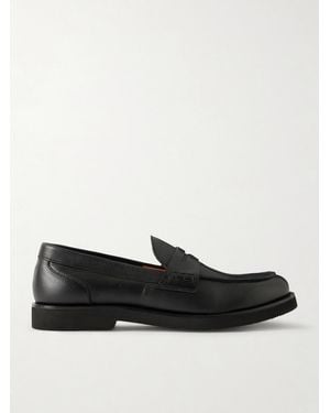 MR P. University Leather Penny Loafers - Black