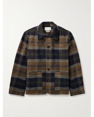 Oliver Spencer Lambeth Checked Wool-Flannel Jacket - Black