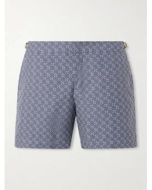 Orlebar Brown Bulldog Straight-Leg Mid-Length Printed Swim Shorts - Blue