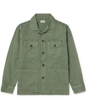 Hartford Jeffrey Herringbone Cotton-Gabardine Jacket - Green