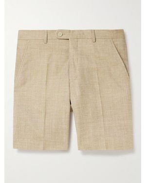MR P. Straight-Leg Wool And Silk-Blend Bermuda Shorts - Natural