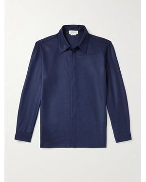 Gabriela Hearst Abbe Wool And Cashmere-blend Twill Shirt - Blue