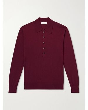 Dries Van Noten Muano Merino Wool Polo Shirt - Red
