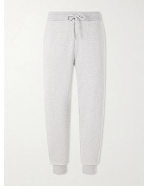Ami Paris Logo-Embroidered Cotton-French Terry Joggers - White