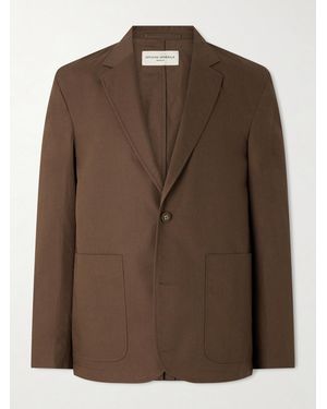 Officine Generale Cyril Unstructured Organic Cotton Blazer - Brown
