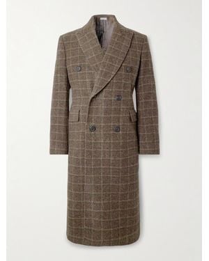 Our Legacy Double-Breasted Checked Boiled-Wool Coat - Brown