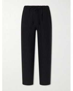 CHERRY LA Wide-Leg Linen Trousers - Blue
