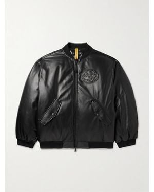 Moncler Genius Roc Nation By Jay-Z Cassiopeia Reversible Logo-Embossed Leather And Quilted Shell Down Bomber Jacket - Black