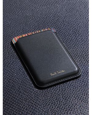 Paul Smith Pro Magsafe Iphone 15 Pro Leather Cardholder And Case - Blue