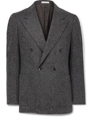 Umit Benan Double-Breasted Wool And Cashmere-Blend Blazer - Black