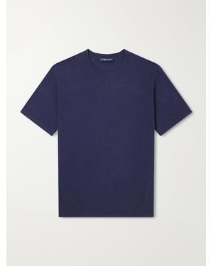 Frescobol Carioca Dinis Linen-blend T-shirt - Blue