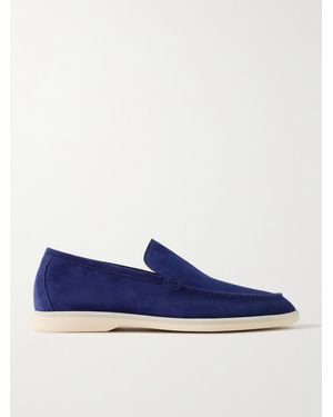 Loro Piana Summer Walk Suede Loafers - Blue