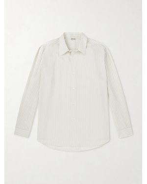 AURALEE Striped Wool-poplin Shirt - White