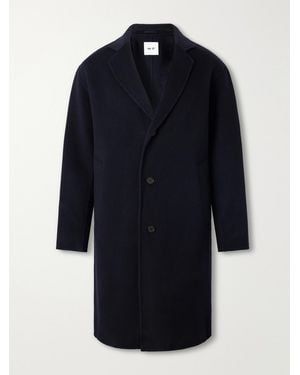 NN07 Kendrick 8447 Brushed Wool-Blend Twill Coat - Blue