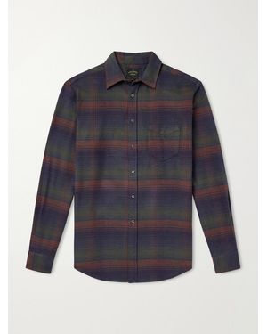 Portuguese Flannel Old Pine Checked Cotton-Flannel Shirt - Blue