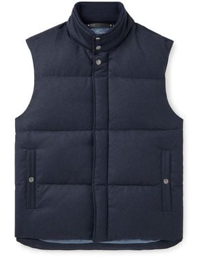 Paul Smith Quilted Wool And Cashmere-Blend Down Gilet - Blue