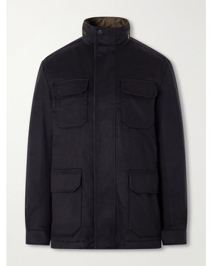N.Peal Cashmere Vale Cashmere-Twill Jacket - Blue