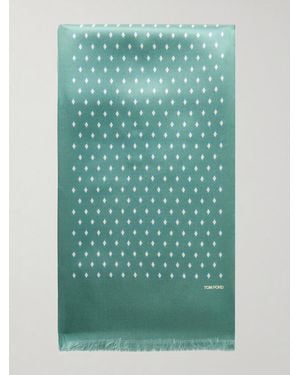 Tom Ford Silk-jacquard Scarf - Green