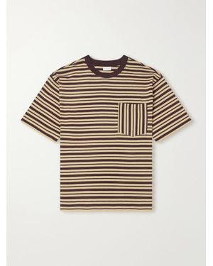 Dries Van Noten Striped Cotton-Jersey T-Shirt - Gray