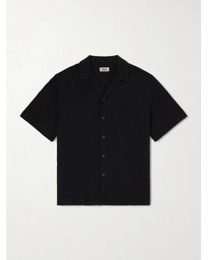 Altea Hadley Seersucker Cotton Shirt - Black