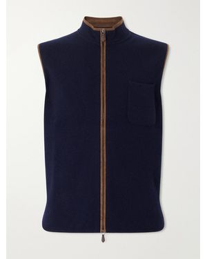 N.Peal Cashmere Shaftsbury Organic Cashmere Gilet - Blue