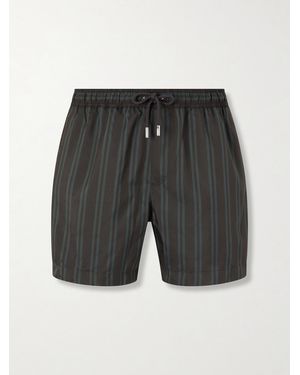 MR P. Straight-Leg Mid-Rise Striped Swim Shorts - Grey