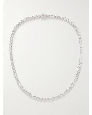 Hatton Labs Sterling Laboratory-Grown Crystal Tennis Necklace - White
