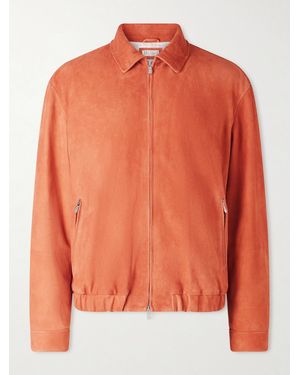 Brunello Cucinelli Suede Blouson Jacket - Orange
