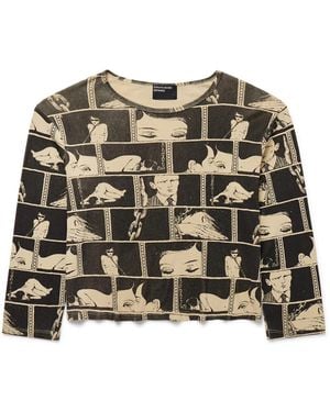 Enfants Riches Deprimes Diary Cropped Printed Cotton-Jersey T-Shirt - Black