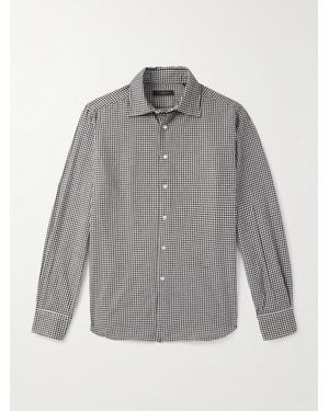 Slowear Slim-Fit Gingham Cotton-Flannel Shirt - Grey