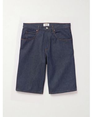 Agolde Fusion Wide-Leg Denim Shorts - Blue