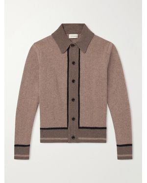 Oliver Spencer Britten Ribbed Merino Wool Cardigan - Brown