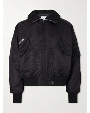 WTAPS Padded Fleece-Trimmed Shell Jacket - Nero