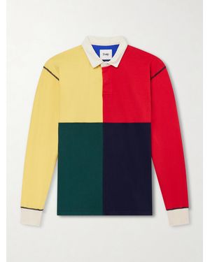 Drake's Colour-Block Cotton-Jersey Rugby Shirt - Red