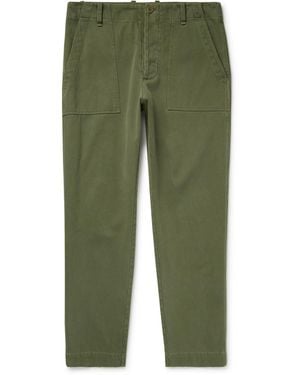 The Row Valerio Slim-Fit Cotton-Twill Pants - Green