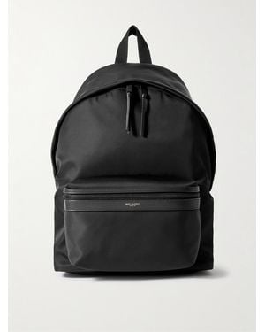 Saint Laurent City Leather-trimmed Shell Backpack - Black