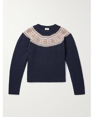 Celine Slim-Fit Fair Isle Wool Sweater - Blau
