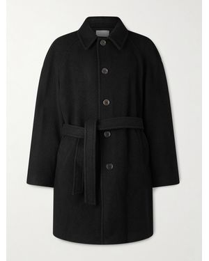 Amomento Belted Wool-Blend Coat - Nero