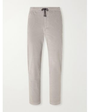 Sease Mindset Slim-Fit Cotton-Blend Corduroy Drawstring Trousers - Grey