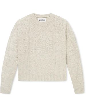 MANAAKI Keanu Cable-Knit Merino Wool-Blend Sweater - White