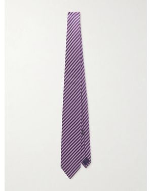 Charvet 8.5cm Striped Silk-jacquard Tie - Purple