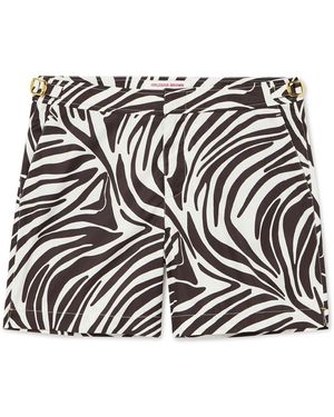 Orlebar Brown 007 Bulldog Straight-Leg Zebra-Print Recycled Swim Shorts - Black