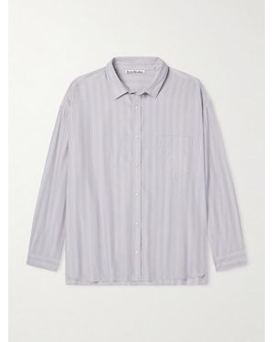 Acne Studios Striped Lyocell Shirt - Grey