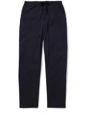 Orslow New Yorker Straight-Leg Cotton-Blend Drawstring Pants - Blue