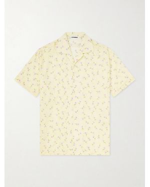 Jil Sander Camp-Collar Printed Cotton Shirt - Natural
