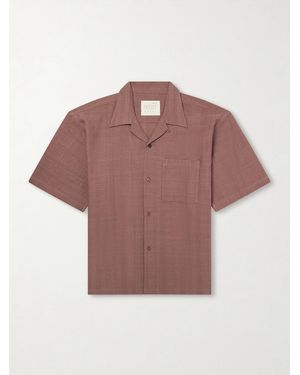 Kardo Rohit Convertible-Collar Cotton-Jacquard Shirt - Braun