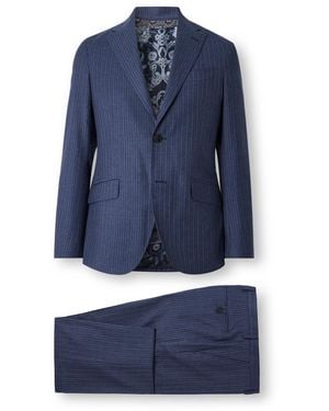 Etro Roma Pinstriped Wool Suit - Blue