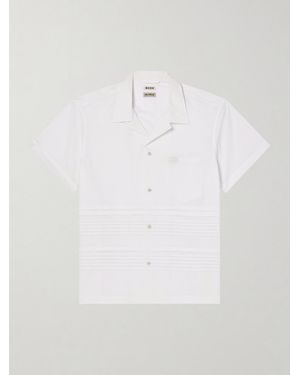 Bode Chamomile Camp-collar Logo-embroidered Cotton-poplin Shirt - White