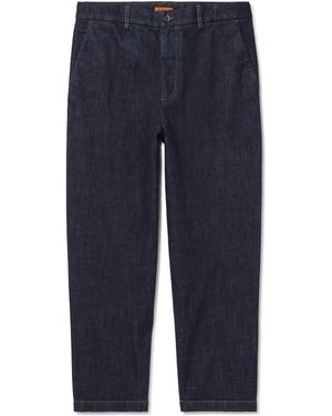 Barena Canasta Straight-Leg Cotton-Blend Pants - Blue